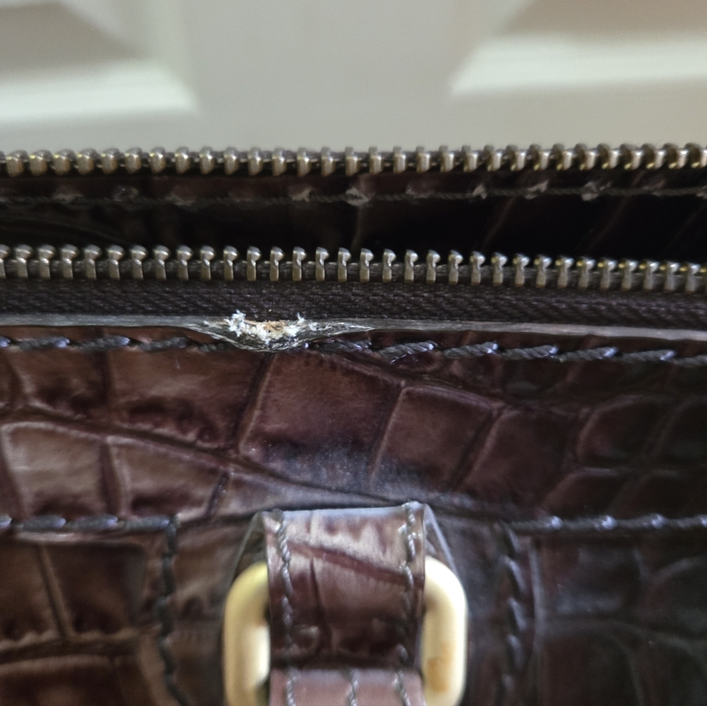 Mottini Newport Beach Crocodile-Embossed Leather Satchel - Picture 4 of 16
